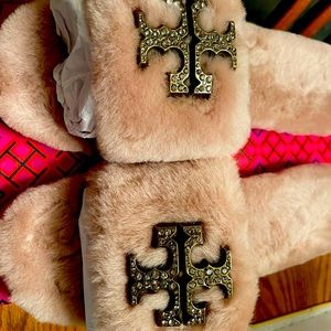 Tory Burch Shearling Slides